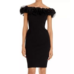 Aidan Mattox Ruffled Off the Shoulder Dress